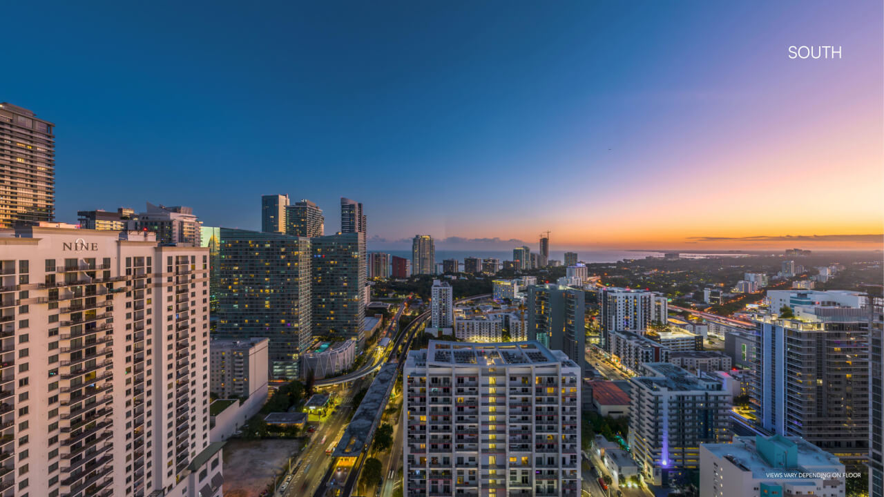 south views One Twenty Brickell Residences