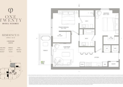 One Twenty Brickell floorplan Residence 13